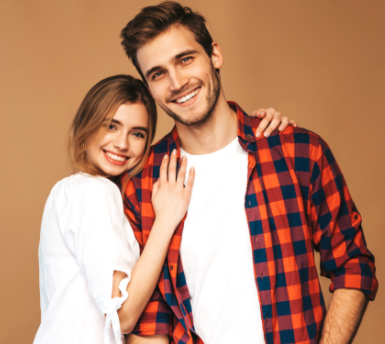 portrait-smiling-beautiful-girl-her-handsome-boyfriend-laughing